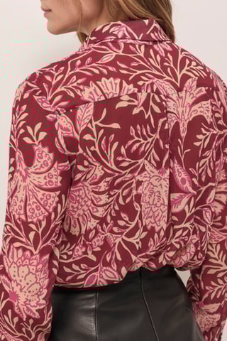 Camisa - Vermelho-tijolo e fúcsia