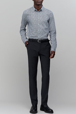 Camisa slim - Azul-marinho