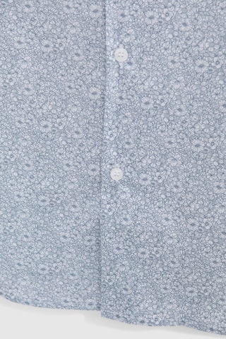 Camisa slim - Branco e azul - IKKS