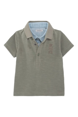 Polo efeito ilusório - Caqui mesclado - IKKS Junior