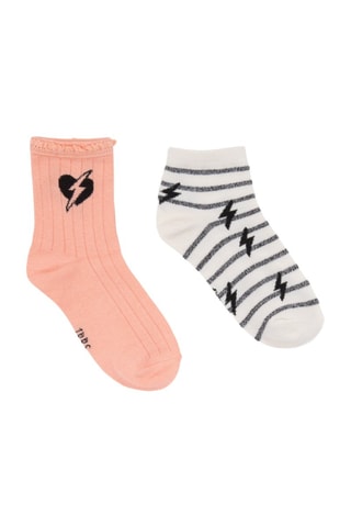 2 paires de chaussettes en coton biologique - Saumon - IKKS Junior