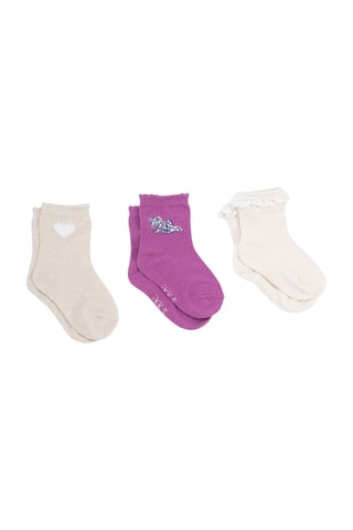 3 paires de chaussettes - Écru et mauve - IKKS