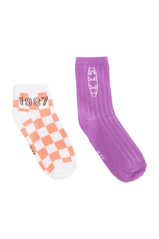 2 paires de chaussettes - Blanc et violet - IKKS