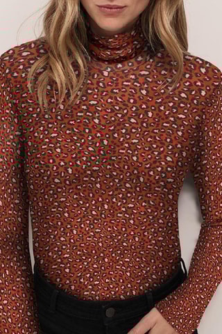 T-shirt - Vermelho-tijolo e castanho