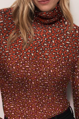 T-shirt - Vermelho-tijolo e castanho