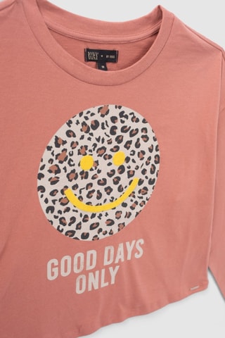 T-shirt em algodão biológico - Vermelho-tijolo - IKKS Junior