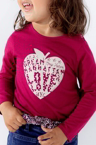 T-shirt en coton biologique - Bordeaux - IKKS Junior