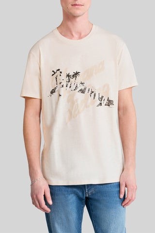 T-shirt em algodão biológico - Marfim - IKKS