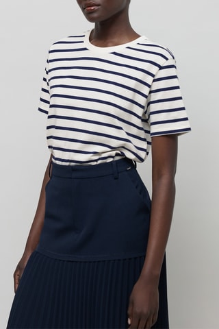 T-shirt - Branco e azul-marinho - IKKS