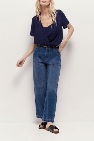 Blusa efeito ilusório - Azul-marinho - One Step