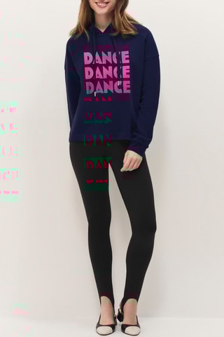 Sweat com capuz em algodão biológico - Azul-marinho e fúcsia