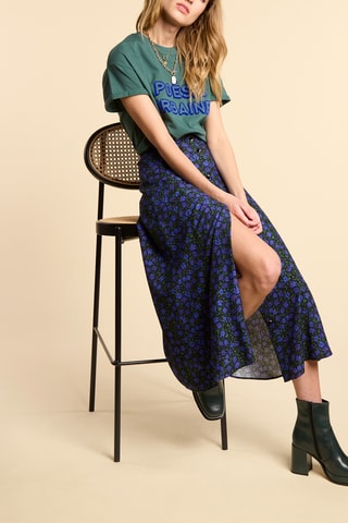 Saia midi - Preto e violeta