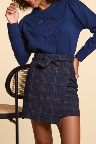 Saia traçada - Azul-marinho