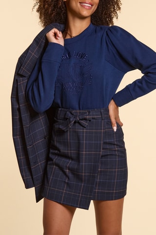 Saia traçada - Azul-marinho