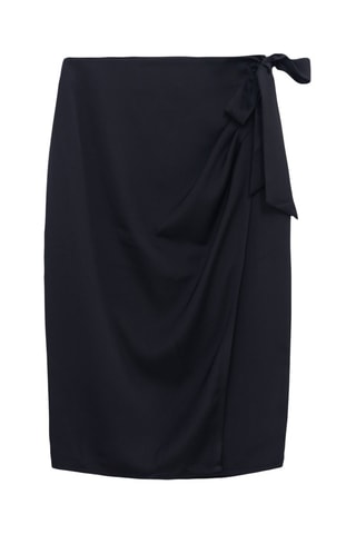 Saia traçada de cintura alta - Preto