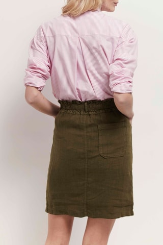 Saia direita em linho - Caqui - One Step