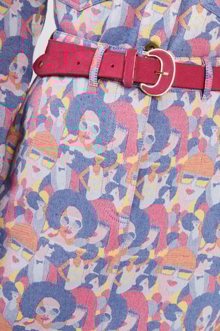 Saia direita - Azul e rosa - I.Code