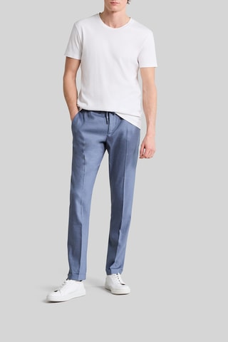 Pantalon en laine et lin - Bleu - IKKS