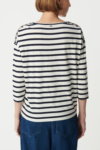 T-shirt oversize - Branco e azul-marinho - IKKS