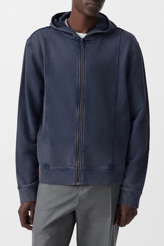 Veste à capuche en coton biologique - Bleu cobalt - IKKS