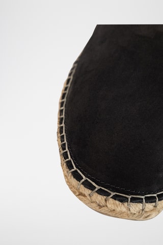 Espadrilles en cuir de chèvre nubuck - Noir - IKKS