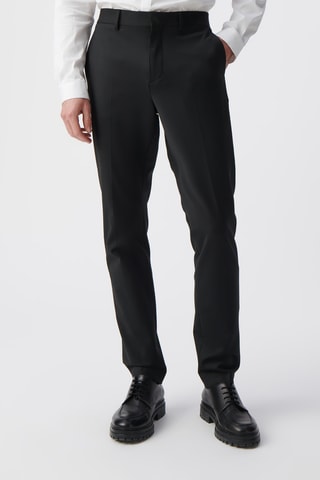 Pantalon slim en laine - Noir - IKKS