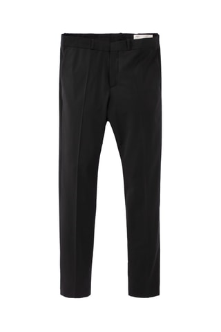 Pantalon slim en laine - Noir - IKKS