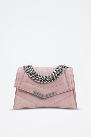 Mala de ombro em couro de cordeiro - Rosa - IKKS