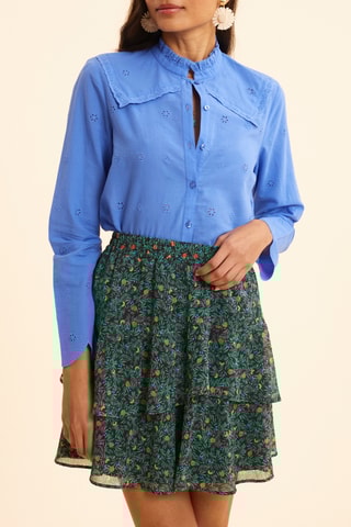 Camisa em bordado inglês - Azul-cobalto - I.Code