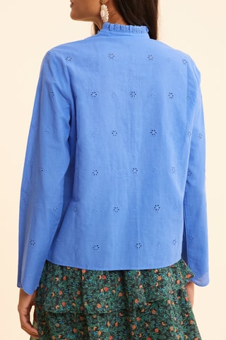 Camisa em bordado inglês - Azul-cobalto - I.Code