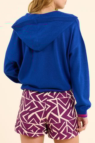 Casaco de malha com capuz - Azul-real - I.Code