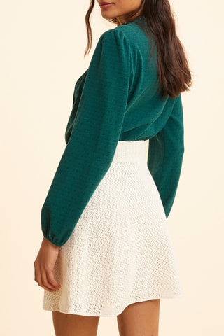 Saia trapézio em renda - Cru - I.Code