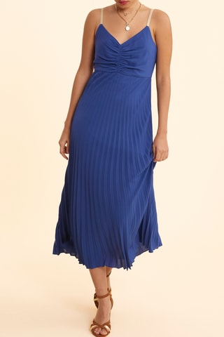 Vestido plissado - Azul-marinho - I.Code