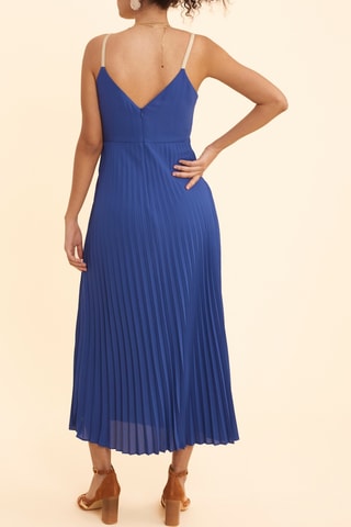 Vestido plissado - Azul-marinho - I.Code