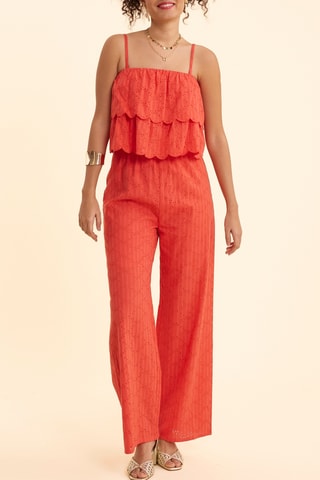 Combinaison en broderie anglaise - Rouge - I.Code