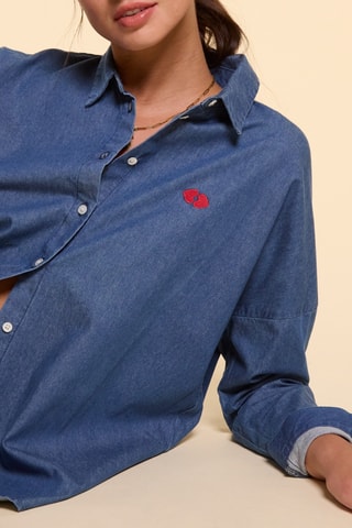 Chemisier en jean - Bleu marine - I.Code