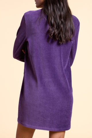 Vestido direito em veludo - Violeta - I.Code