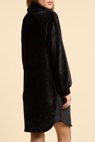 Vestido direito em veludo - Preto - I.Code