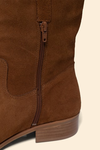 Bottes en cuir de veau nubuck - Camel - I.Code