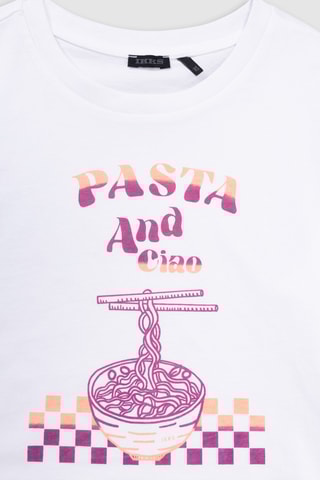 T-shirt em algodão biológico - Cru - IKKS