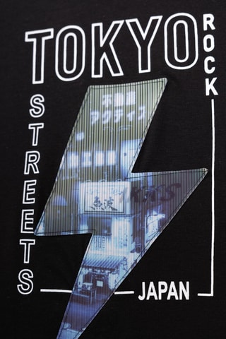 T-shirt em algodão biológico - Preto - IKKS