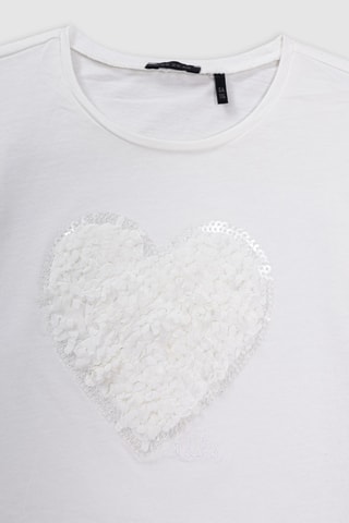 T-shirt em algodão biológico - Cru - IKKS