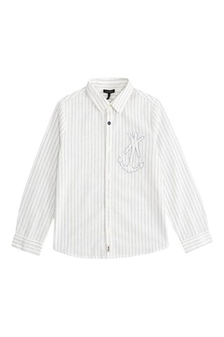 Camisa em algodão biológico e linho - Cru - IKKS