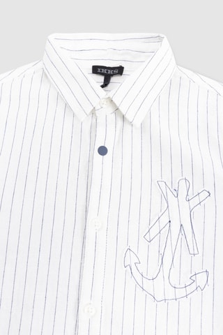 Camisa em algodão biológico e linho - Cru - IKKS