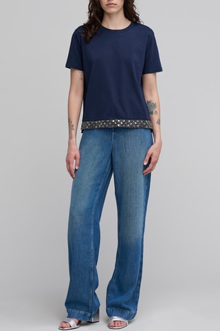 T-shirt em linho - Azul-marinho - IKKS