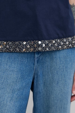 T-shirt em linho - Azul-marinho - IKKS