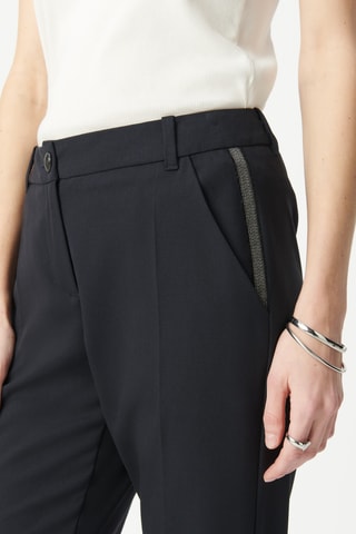 Pantalon droit taille haute - Noir - IKKS