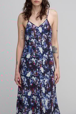 Vestido comprido tie and dye - Azul-marinho - IKKS