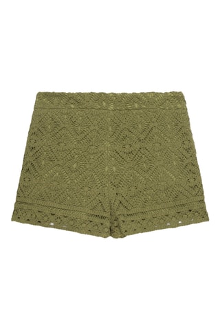 Calções em renda em algodão biológico - Caqui - IKKS