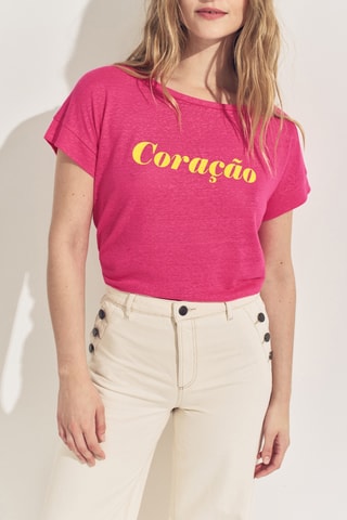 T-shirt em linho - Fúcsia - One Step